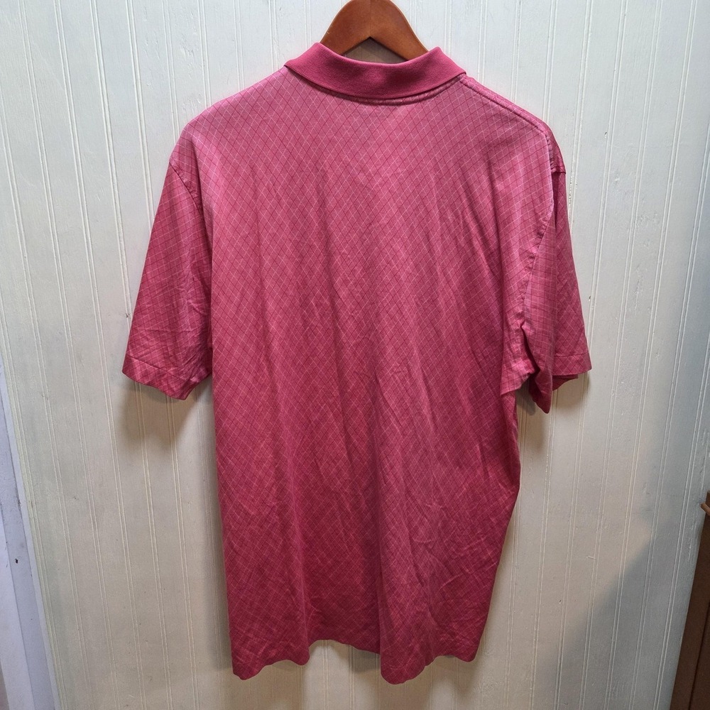 Brooks Brothers Polo Shirt Mens L Pink Argyle Double Mercerized Cotton Knit Top - Picture 3 of 6